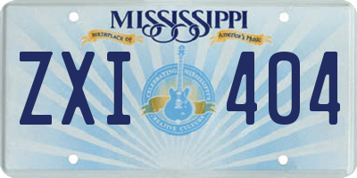 MS license plate ZXI404