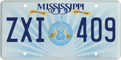 MS license plate ZXI409