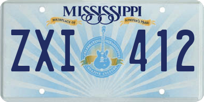 MS license plate ZXI412