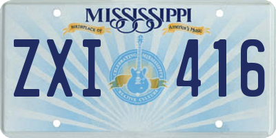 MS license plate ZXI416