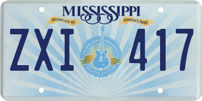 MS license plate ZXI417