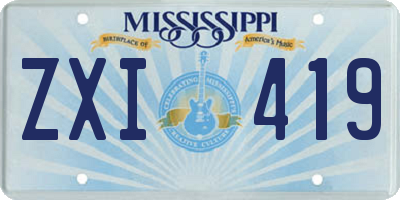MS license plate ZXI419
