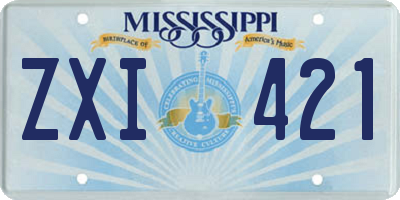 MS license plate ZXI421