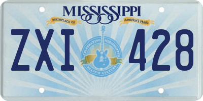 MS license plate ZXI428
