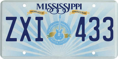 MS license plate ZXI433