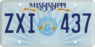 MS license plate ZXI437