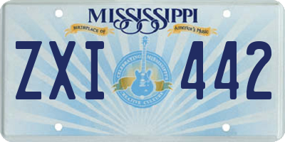MS license plate ZXI442