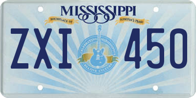 MS license plate ZXI450