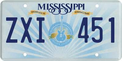 MS license plate ZXI451