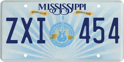 MS license plate ZXI454