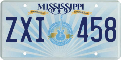 MS license plate ZXI458