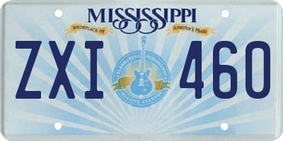 MS license plate ZXI460