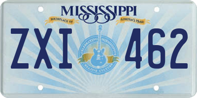 MS license plate ZXI462