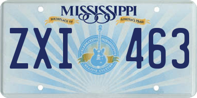 MS license plate ZXI463