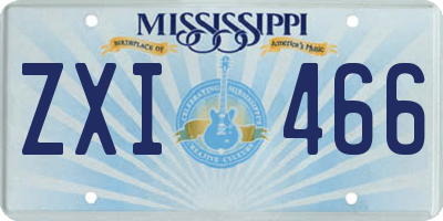 MS license plate ZXI466