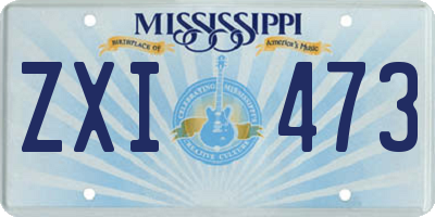 MS license plate ZXI473