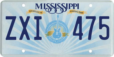 MS license plate ZXI475