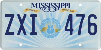 MS license plate ZXI476