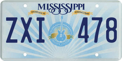 MS license plate ZXI478