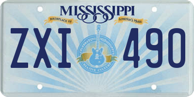 MS license plate ZXI490