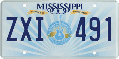 MS license plate ZXI491