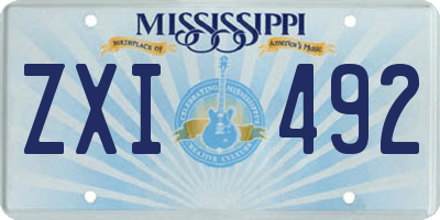 MS license plate ZXI492