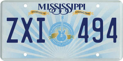 MS license plate ZXI494