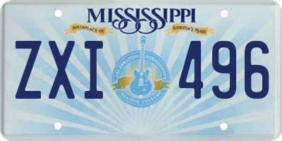 MS license plate ZXI496