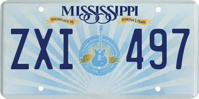 MS license plate ZXI497