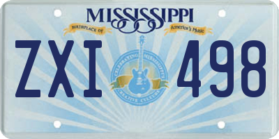 MS license plate ZXI498