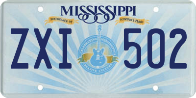 MS license plate ZXI502