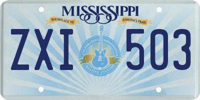 MS license plate ZXI503