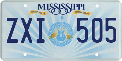 MS license plate ZXI505
