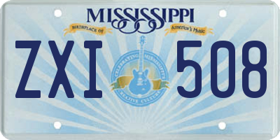 MS license plate ZXI508