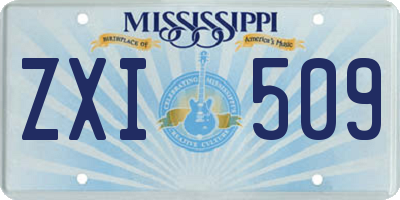 MS license plate ZXI509