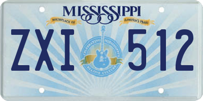 MS license plate ZXI512