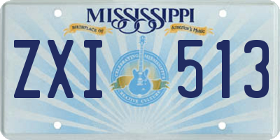 MS license plate ZXI513