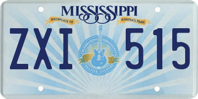 MS license plate ZXI515