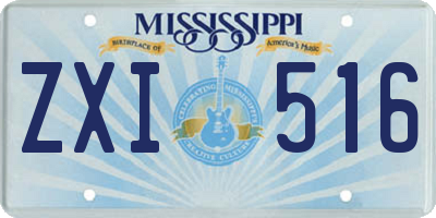 MS license plate ZXI516