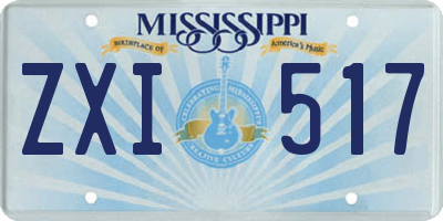 MS license plate ZXI517