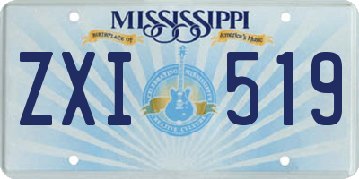 MS license plate ZXI519