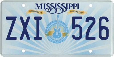 MS license plate ZXI526