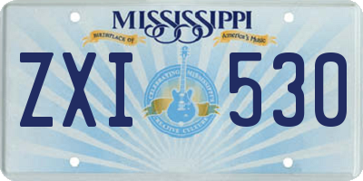 MS license plate ZXI530