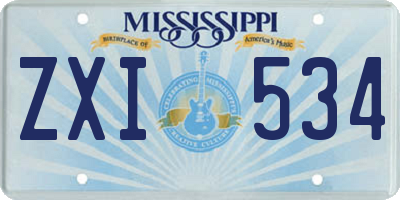MS license plate ZXI534
