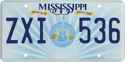 MS license plate ZXI536