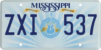 MS license plate ZXI537