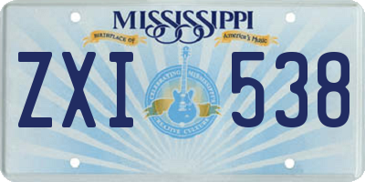 MS license plate ZXI538