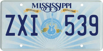 MS license plate ZXI539