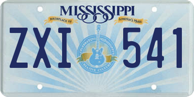 MS license plate ZXI541