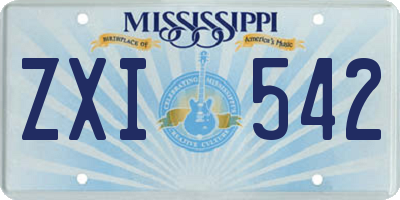 MS license plate ZXI542